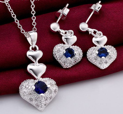 Sterling, Heart, DIAMOND, Jewelry
