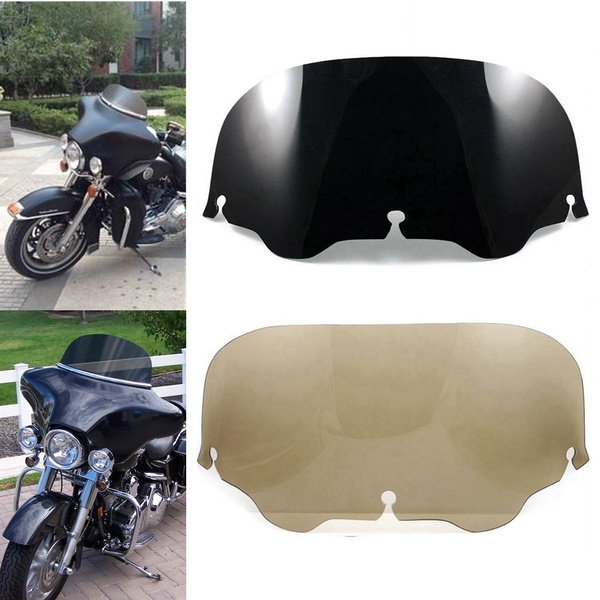 Benlari Parabrisas De Motocicleta Negro De 8 Pulgadas Para Harley Davidson Touring Street Glide Electra Glide Tri Glide FLHT FLHX FLHTK FLHTC FLHTCU