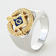 White Gold, masonic, copperring, wedding ring