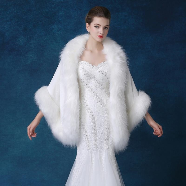 ivory fur bolero wedding