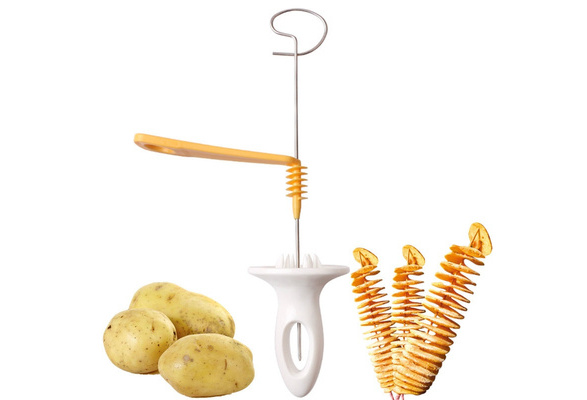 1pc Rotating Potato Slicer, Manual Twisted Potato Chipper