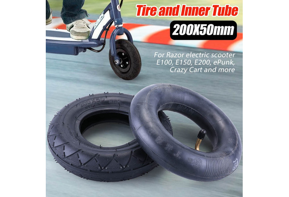 200x50 Elastic Tire & Inner Tube Set Rubber Tyre for Crazy Cart Electic Scooters 