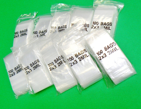 100 - 2x3 Clear Zip Top Bags