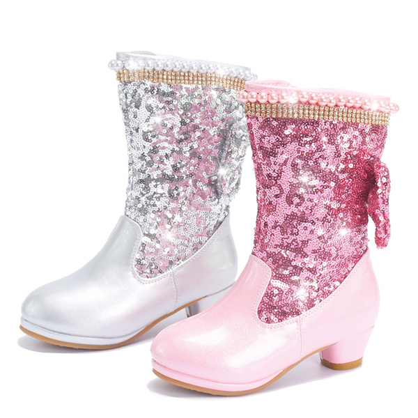 Kids Girls Child Princess School Short Boots Casaul Zip Party Dance Heels  Boots | eBay