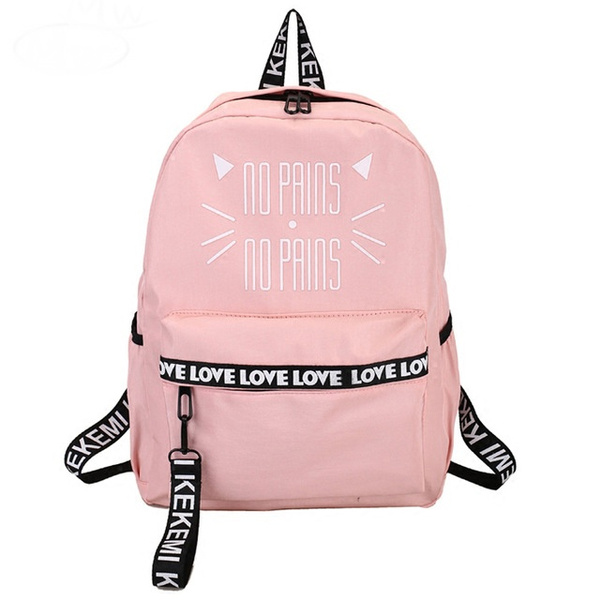 Zlk Backpack Printed Shoulder Bag Campus Backpack Pink Bag Transparent
