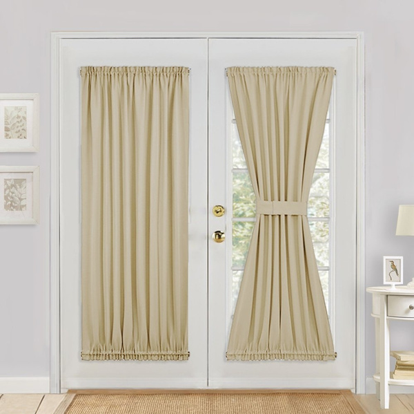 French Door Curtain Panel For Sliding With Bonus Tieback Thermal Insulated Rod Pocket Blackout Wish
