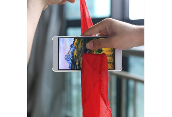 Magic Silk RedClose-Up Phone Thru by Magic Show Street Trick Prop Tool 