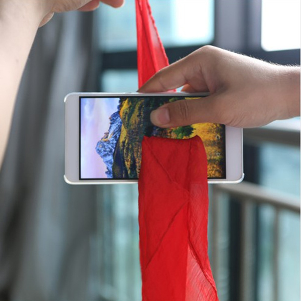 Magic red Silk Thru Phone by close-up Street Magic Trick Show Prop Tool neuZWP4 