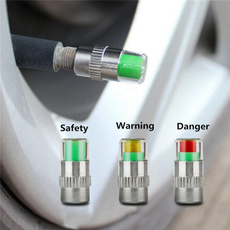 4 Pcs/Set Car Tire Valve Cap Tire Pressure Table Tire Gauge Tire Pressure Monitoring Warning Cap 