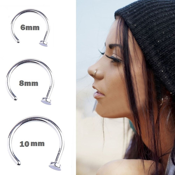 10pcs Punk Clip On Fake Nose Open Hoop Ring Lip Earring Ring Body Piercing New