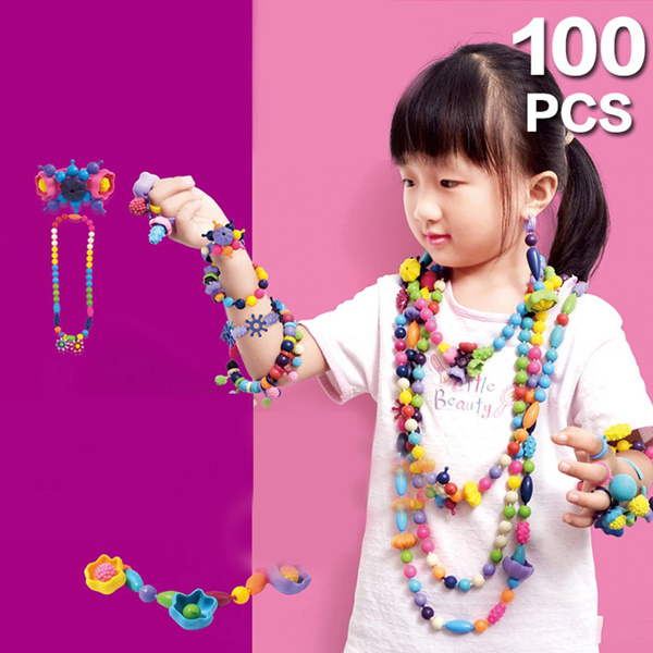 Girls DIY Bracelet Maker DIY Knitting Machine Necklace Chain Bracelet Ring  Maker String Beads Toy Game for Girl Kid SCVD