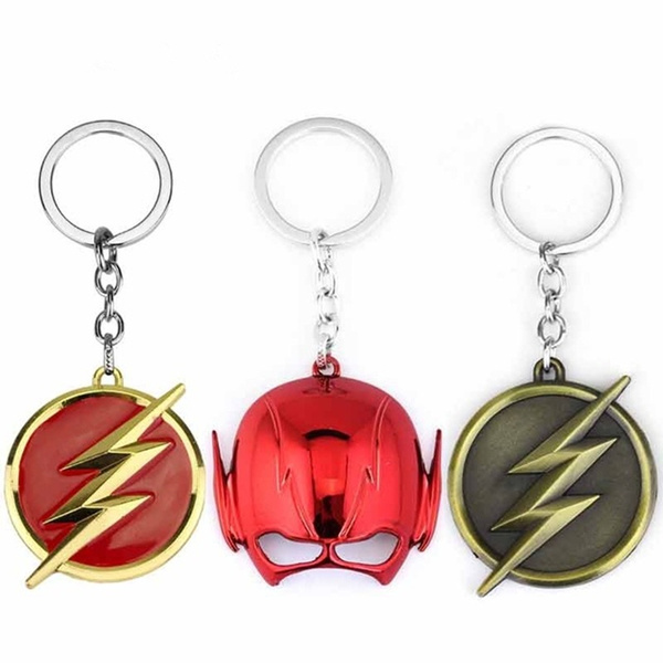 DC Comics The Flash Flashman Keychain Lighting Logo Red Gold Metal Key ...