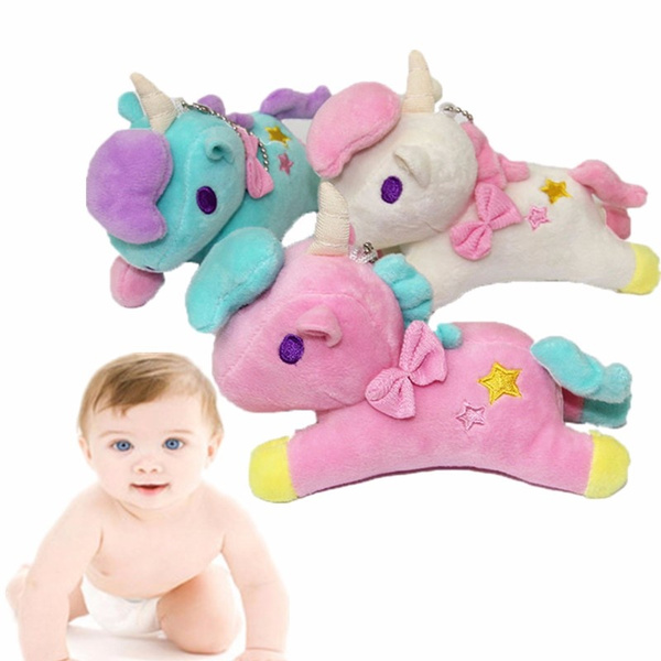 3 Colors Cute Kids Gift Little Twin Stars Hanging Keychain Plush Horse