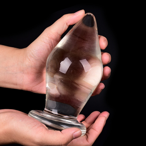 80mm Super Huge Size Glass Butt Plug Large Crystal Anal Dildo Ball Fake  Penis CB 3C