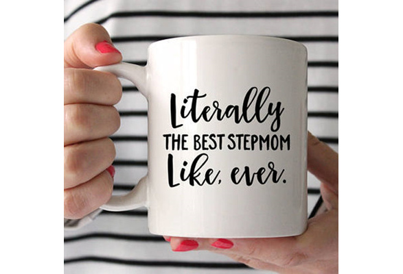 Stepmom Mug Birthday Gift from Stepdaughter Gifts for Women I Smile Because Youre My Step Mom Tea Cup Step-Mom Christmas Mothers Day Gifts for Her