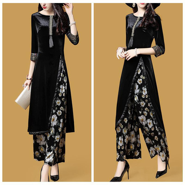 velvet ethnic dresses