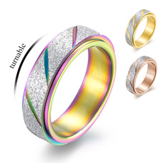 Steel, wedding ring, spinnerring, rings for women