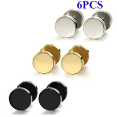 Steel, 8MM, black, punk earring