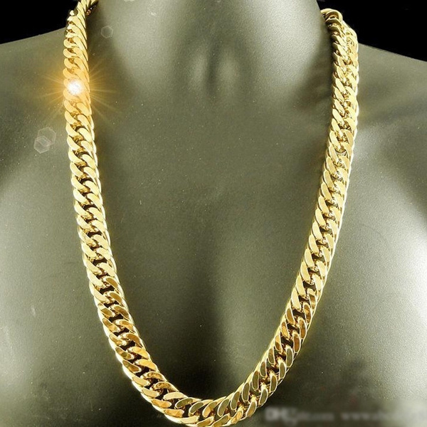14k Yellow Gold Double Cable Chain Necklace. 27