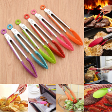 Stainless Steel Silicone Kitchen Tongs BBQ Clip Salad Bread Cooking Food Serving Tongs Kitchen Tools