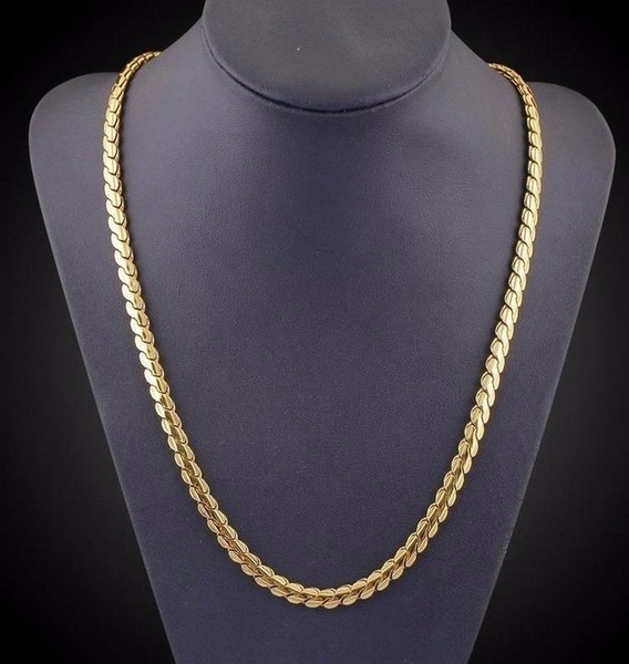 16-30inch 3mm Gold Plated Women Men 