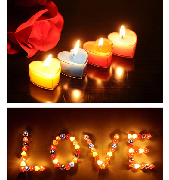 Heart Shape Fragrance Tealight Candle ( Pack Of 10 )