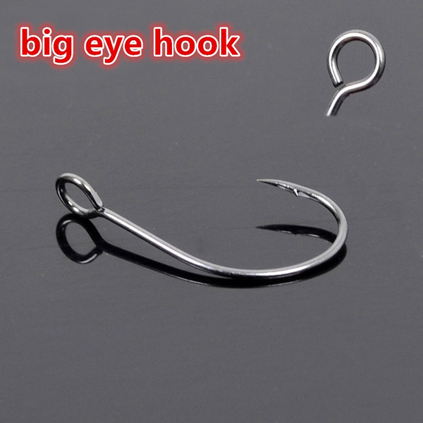 50pcs big eye fly fishing hooks Crank hook Barbed fishhook fishing