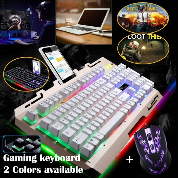 Backlit gaming keyboard fighting nation russia layout letter computer