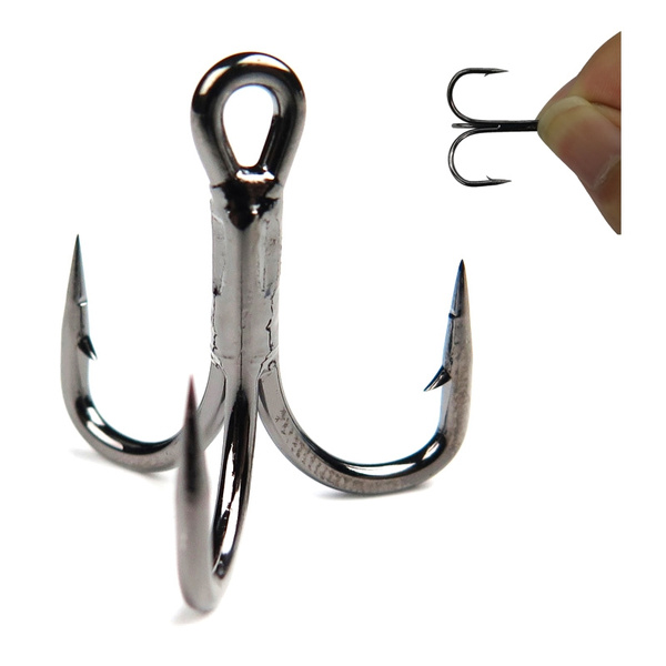30Pcs/lot Super Sharp Hook Size #2#4#6#8#10 Sea Fishing Hooks Triple Hooks  for Fishing