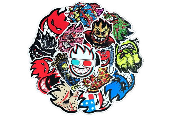 18pcs//set Skateboard Stickers Spitfire Sticker Surf Skate Scooter Mobile Tablet