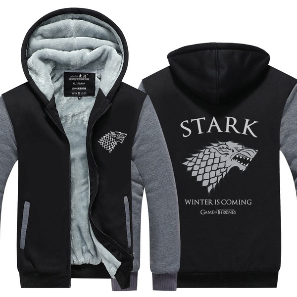 klasselærer Urskive opbevaring Game of Thrones House Stark of Winterfall Sweatshirt Zipper Fleece Winter  Hoodies Men Tracksuit USA Size Plus Size | Wish