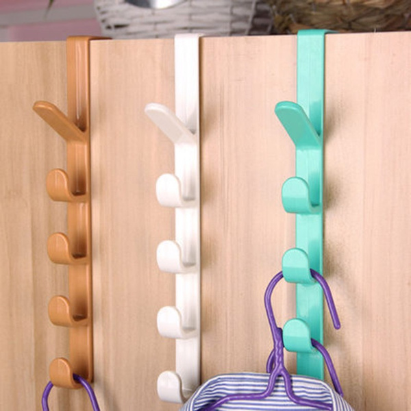 6 Hooks Over The Door Kitchen Cabinet Draw Door Hanger ClothesTowel Spoon  AY TW 