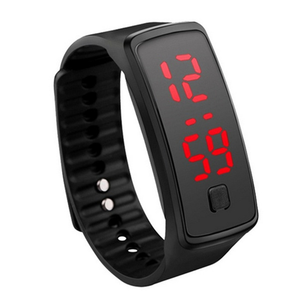 Led rubber wrist clearance watch