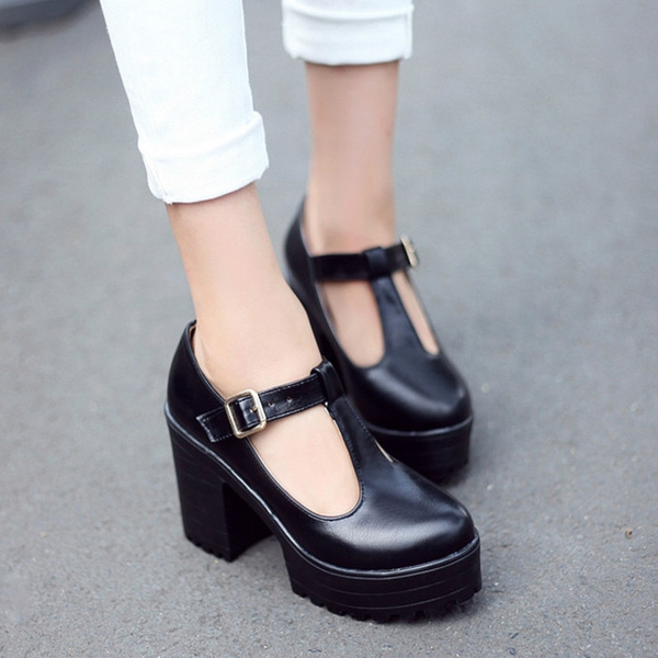 chunky mary jane platform shoes