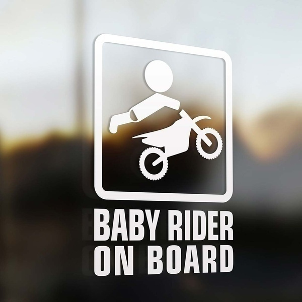 Baby Motocross Rider On Board Sign Vinyl Car Stickers Decal Accessories