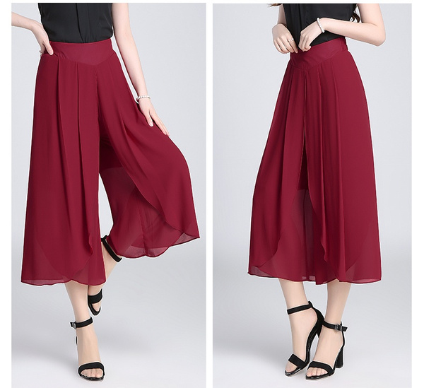 ZANZEA Women's Trousers Summer Loose High Waist Palazzo Pants Wide Leg Plus  Size | eBay