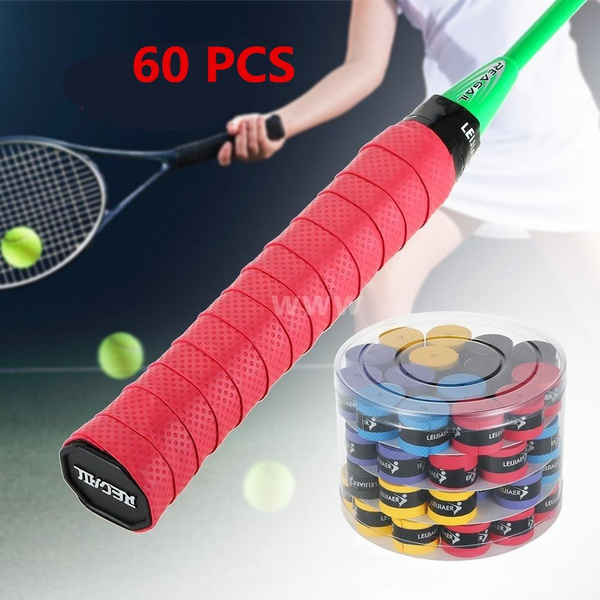 Pack of 60 Tennis Racket Grips Anti-skid Badminton Racquet Overgrip Tapes Wrap 