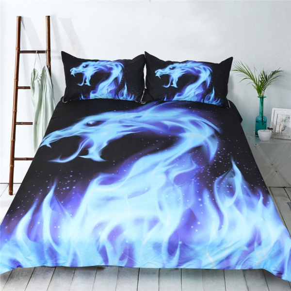 3D Flying Dragon Beauty Sky Bedding Set Duvet Cover Quilt Cover Pillowcase 3pcs 