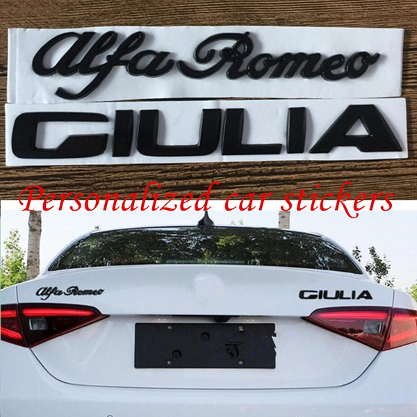For Alfa Romeo , personalized modified car stickers, black English label, modified sports car logo 2piece | Wish