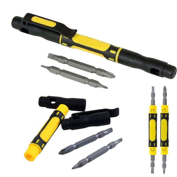 4-in-1 Pocket Screwdriver Set With Bits Two Double-ended Bits Tools New Coming 