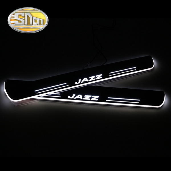 Blue Illuminated Led Door Sill Scuff Plate Trim Fit For Honda Fit Jazz 2015-2017 