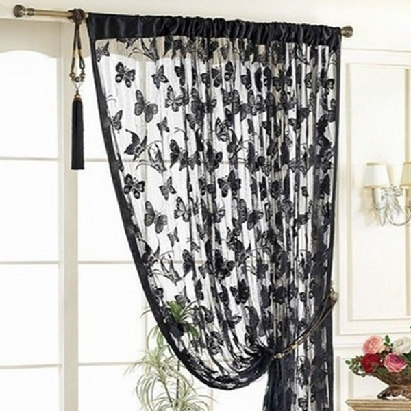 Butterfly Curtains Tulle Window Curtain for Living Room Bedroom Kitchen ...