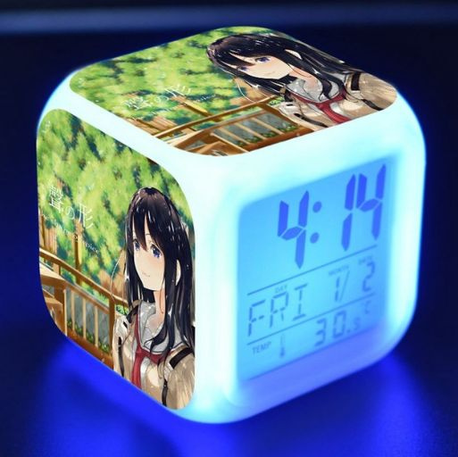 The Shape Of Voice Anime Figurines Alarm Clock LED Colorful Light  Thermometer Japan Manga A Silent Voice Figure Xmas Toys Gifts | Wish