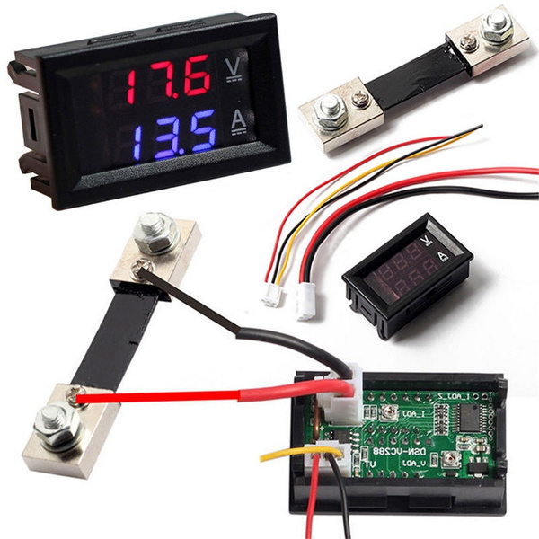 Dc 100v 10a 50a 100a Voltmeter Ammeter Led Amp Dual Digital Volt Meter Gauge Au Wish