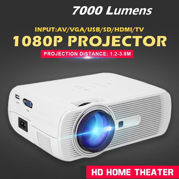 MINI LED/LCD Projector  FHD 1080P 7000Lumens 3D Home Cinema HDMI or 100" Screen 