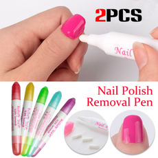 2PCs Nail Art Gel Nail Polish Remover Pen Manicure Cleaner Nail Polish Corrector Remover Pen UV Gel Polish Remover Wrap Tool