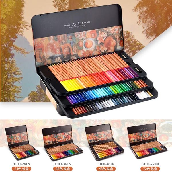 24/36/48/72 Color Marco Fine Oil Pastel Pencils Set For Artist Sketching  Drawing