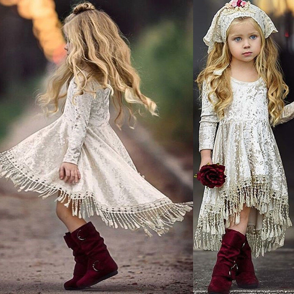 Flower Girl Dress Velvet Princess Birthday Party Formal Pageant Gown for Kids