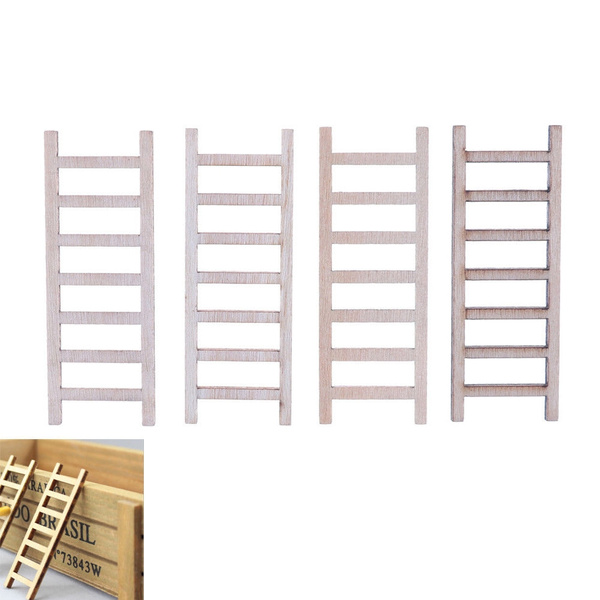 Details about   4X DIY Gift Dollhouse Miniature Wood Stairs Toy  Garden Fairy Home Decoration BA 
