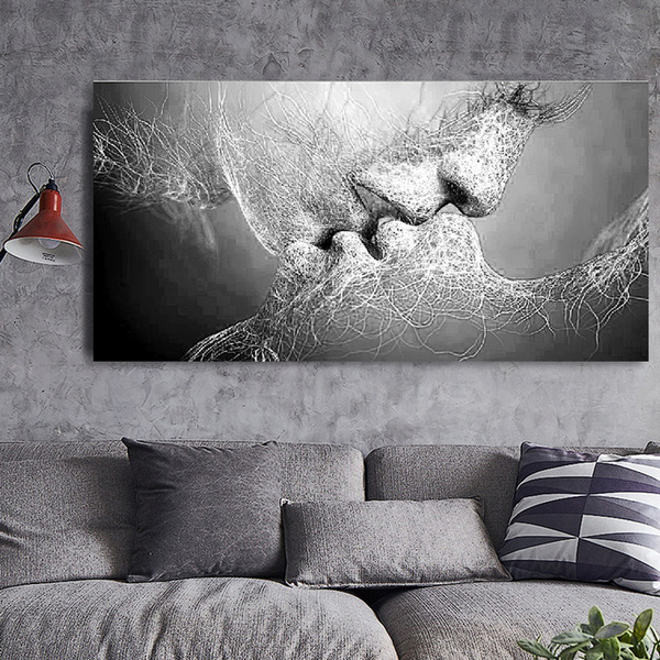 Art wall Home decoration Painting Love Kiss Abstract Picture Printed on canvas 